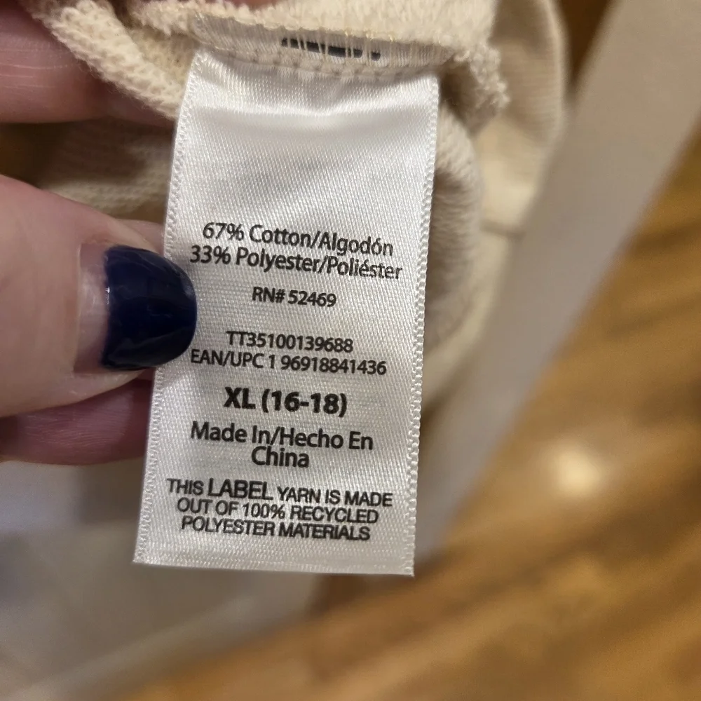 Oatmeal Heather Henley Pullover New Women's XL 16-18 Casual Outdoor Fall Winter - Picture 8 of 8